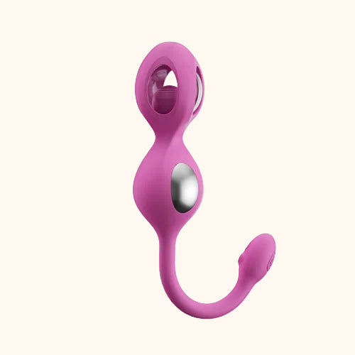 A pink Elektra-App-controlled E-Stim Kegel Training set against a white background.