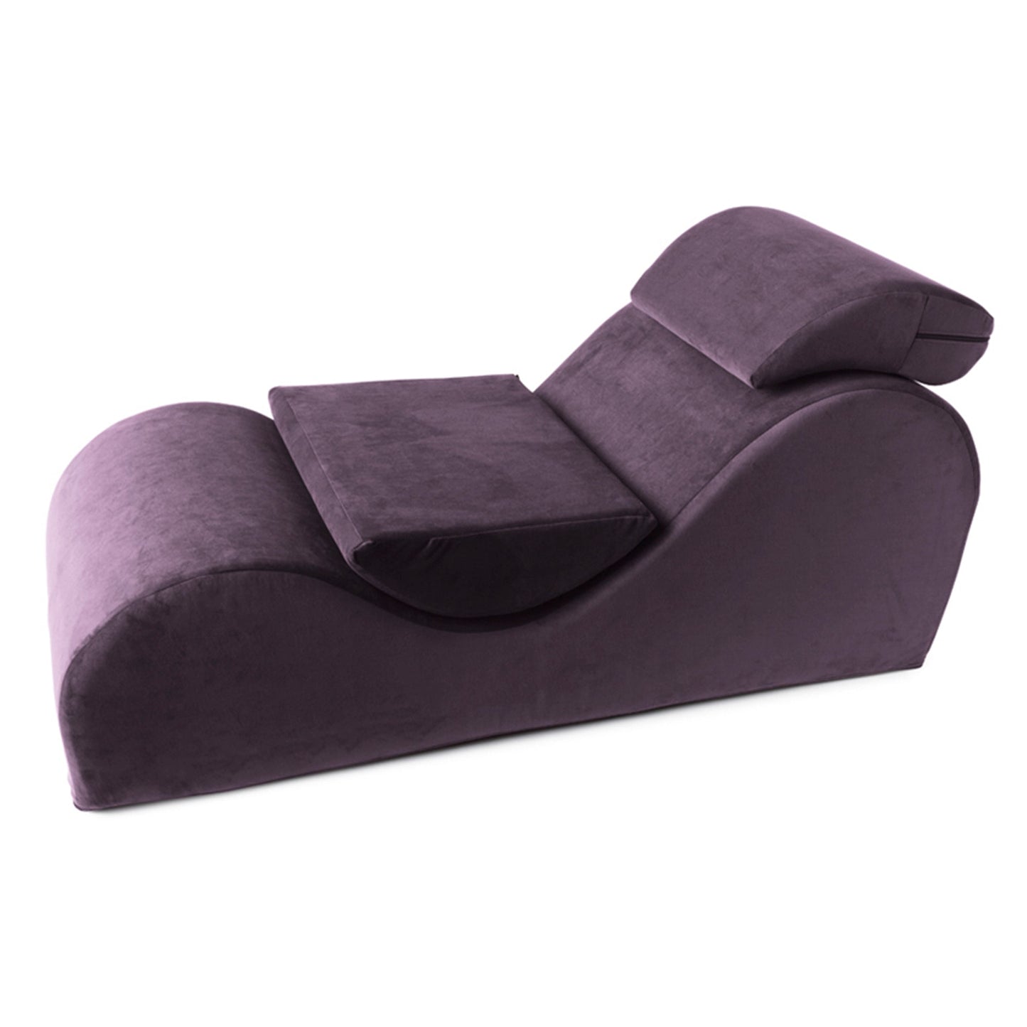 A standard aubergine Chaise Bondage, Bedroom Furniture by Liberator against a white background.