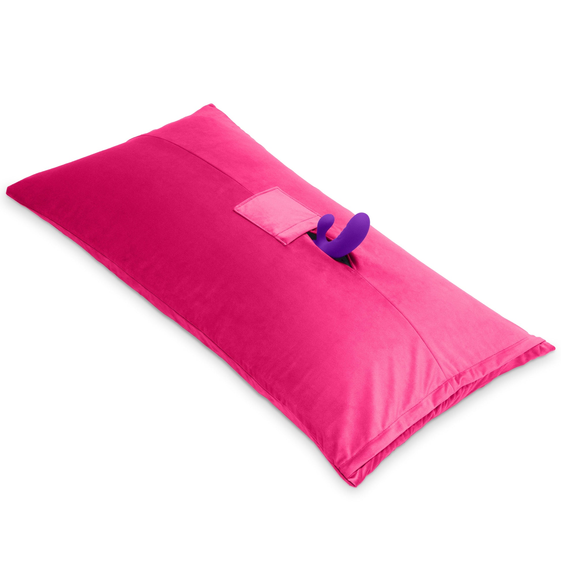 A pink Humphrey Toy Mount pillow, Bedroom Furniture with a toy in it by Liberator against a white background.