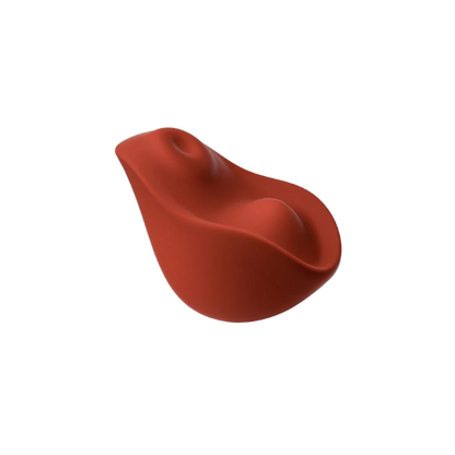 A red Kiss dual-tapping vibrator by Liberator.