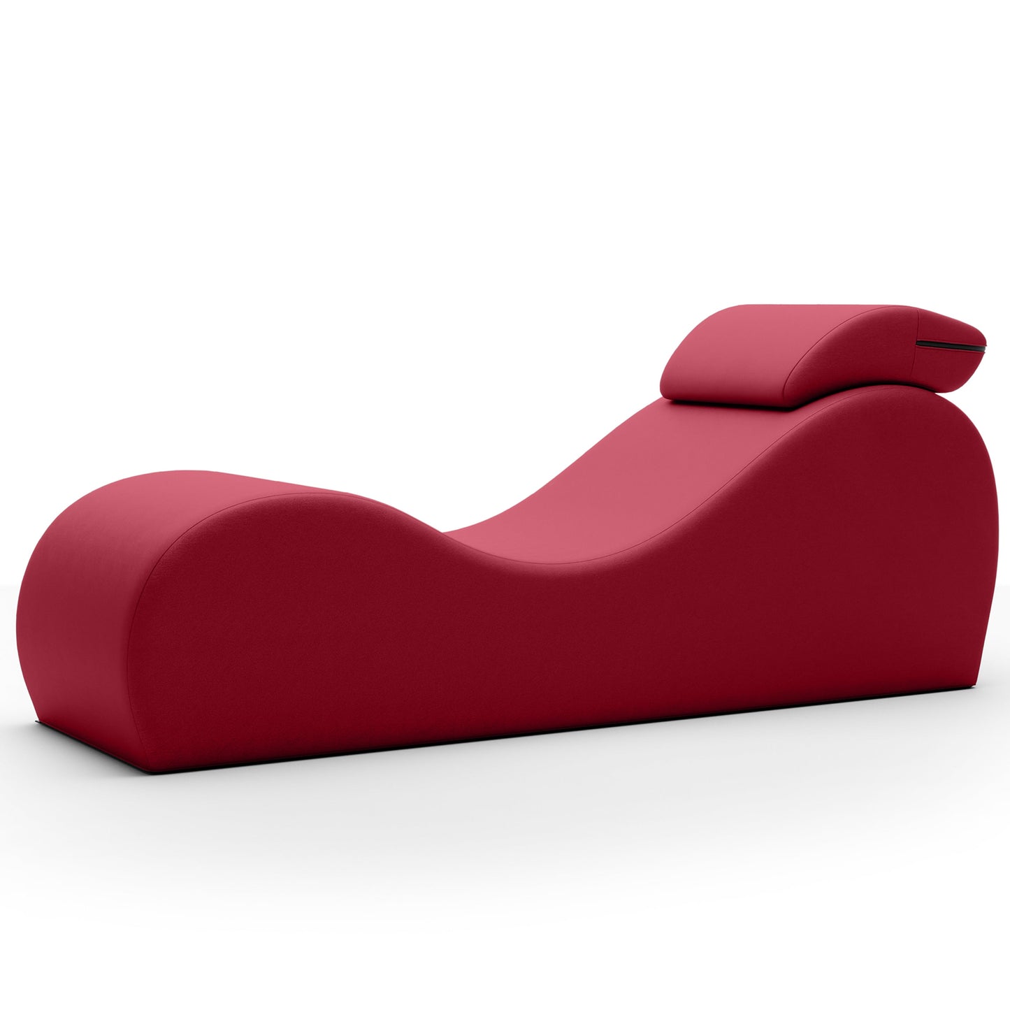 A claret red Lyza Lounger bedroom furniture by Liberator against a white background.