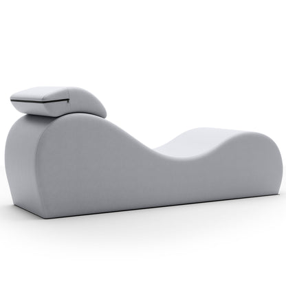 A grey Lyza Lounger bedroom furniture by Liberator against a white background.