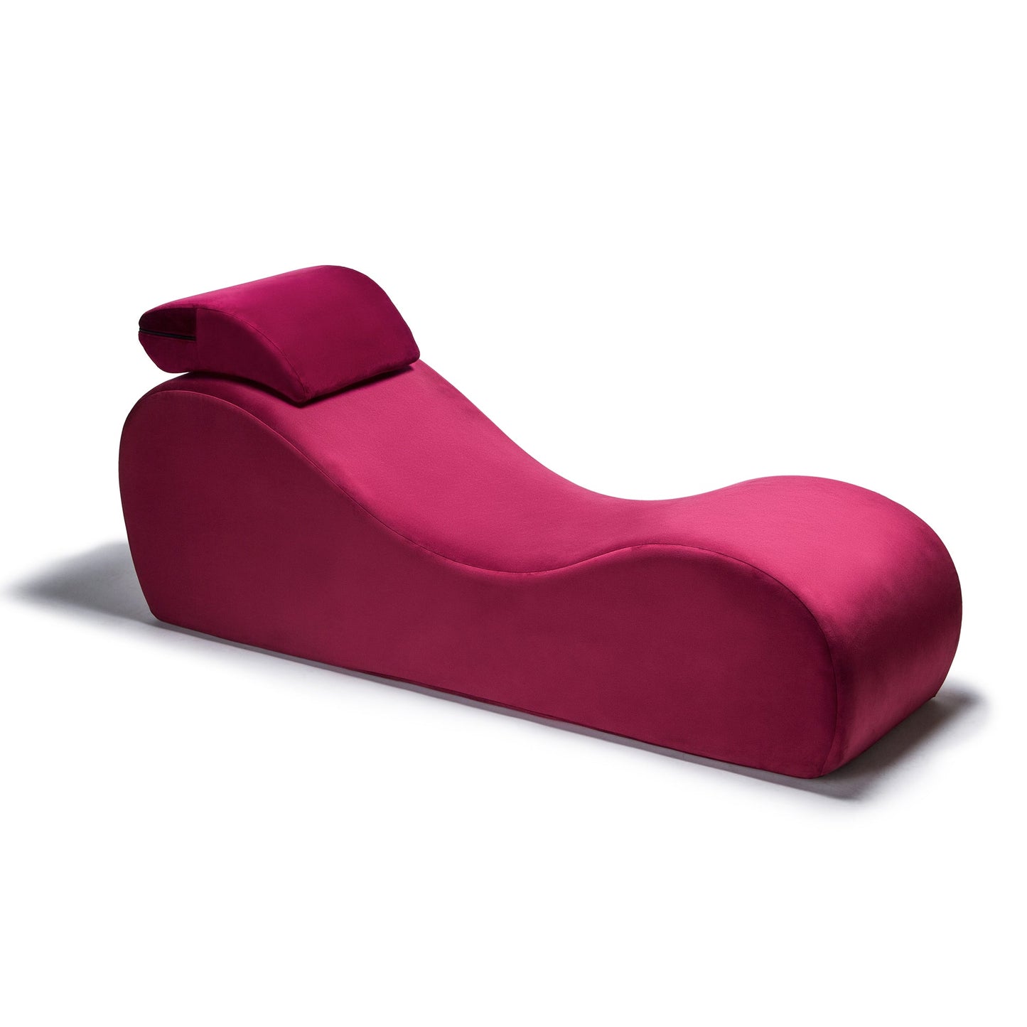 A merlot Lyza Lounger bedroom furniture by Liberator against a white background.