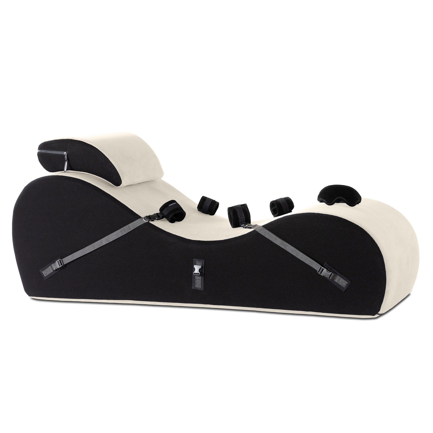 A valkyrie buckwheat colored Lyza Lounger bedroom furniture with cuffs by Liberator against a white background.