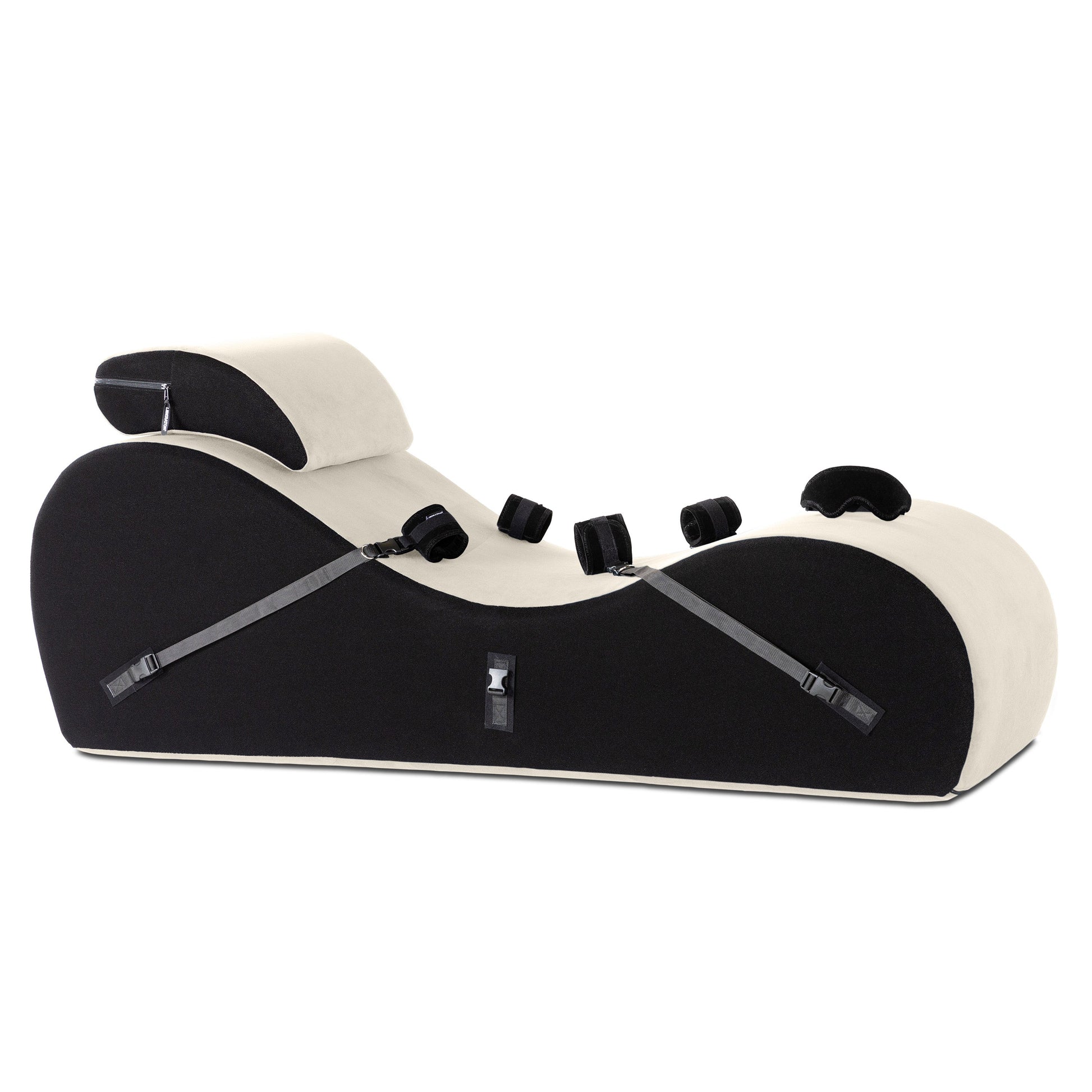 A valkyrie buckwheat colored Lyza Lounger bedroom furniture with cuffs by Liberator against a white background.