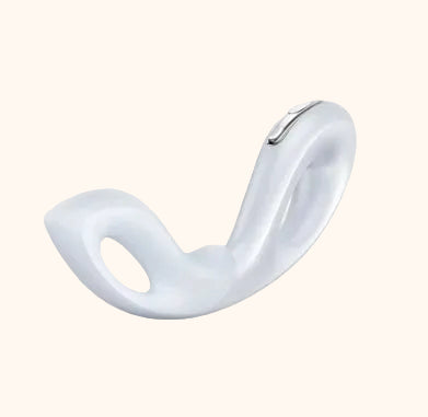 A blue Mobius vibrator on a white background