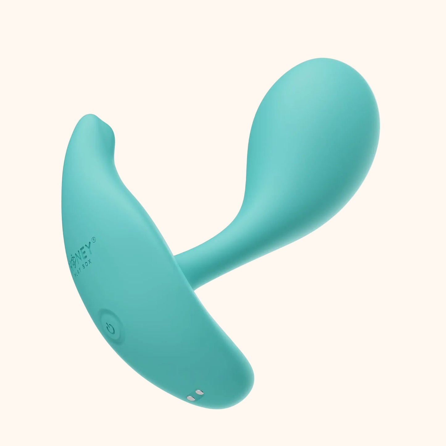 A light blue OLY 2 Pressure Sensing APP-enabled Wearable Clit & G Spot Vibrator against a white background.