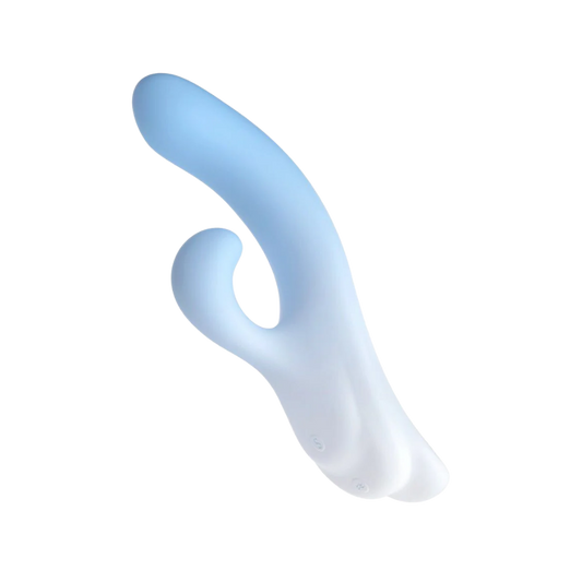 A blue Osurging Rabit Vibrator by Liberator.