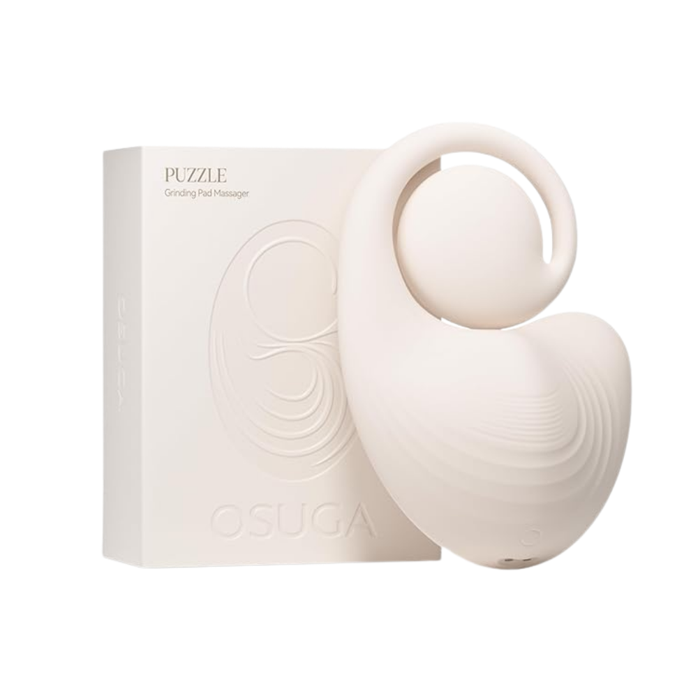 White Puzzle grinder pad next to the box.