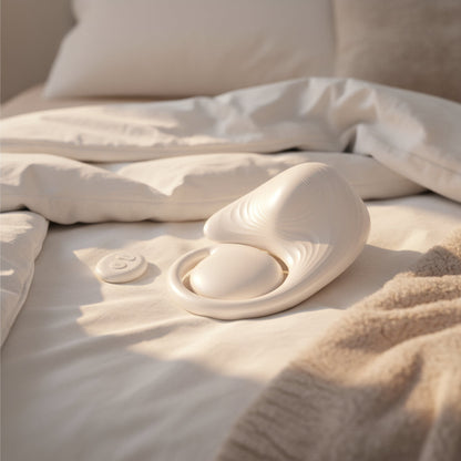 Grider pad on bed with remote next to it