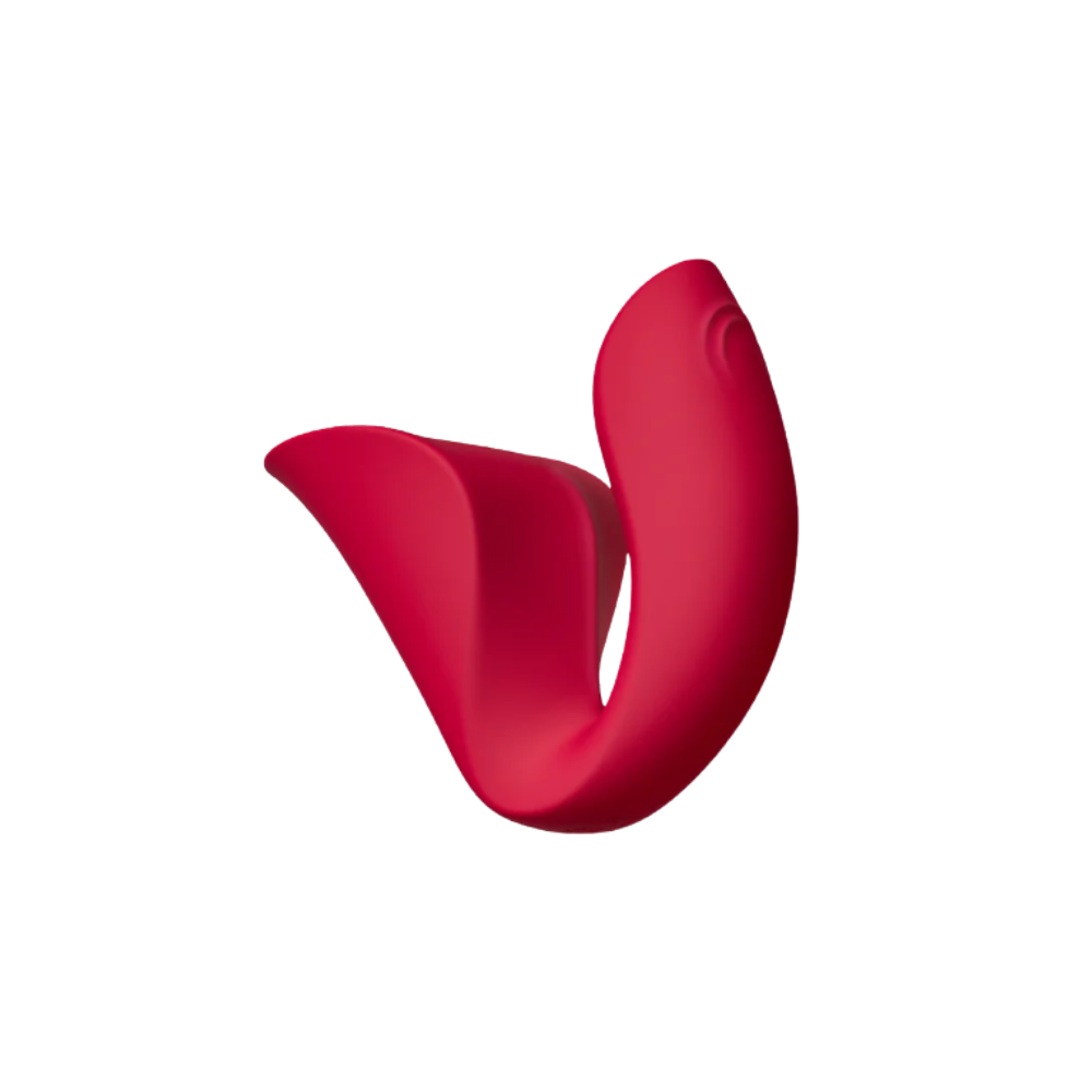 A red Ridge Dual Action Vibrator by Liberator.