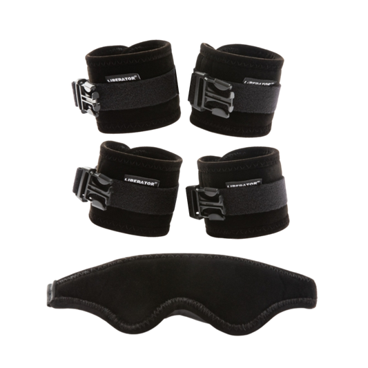 Plush Seduction Cuff Kit - Wrist, Ankle, and Blindfold Kit