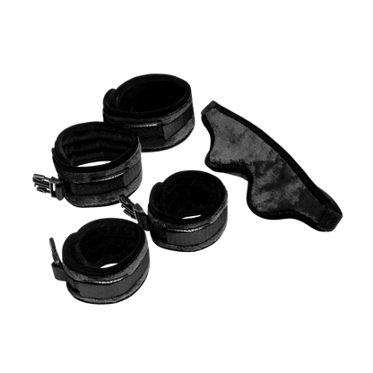 Plush Seduction Cuff Kit - Wrist, Ankle, and Blindfold Kit