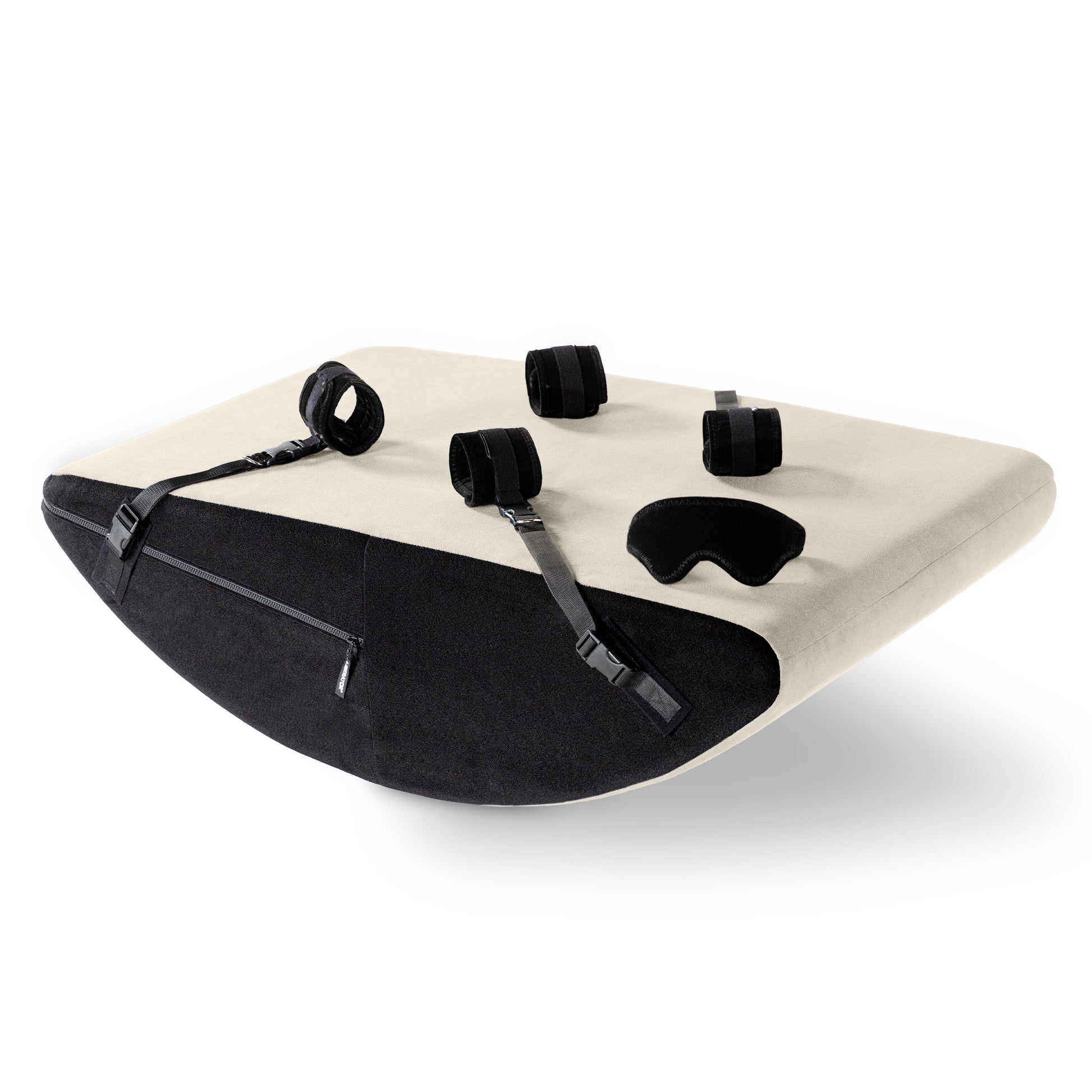 A buckwheat colored Scoop valkyrie, Bedroom Furniture by Liberator with cuffs against a white background.