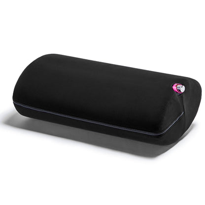 A black colored Wing Toy Mount, Bedroom Furniture by Liberator with a toy in the pocket against a white background.