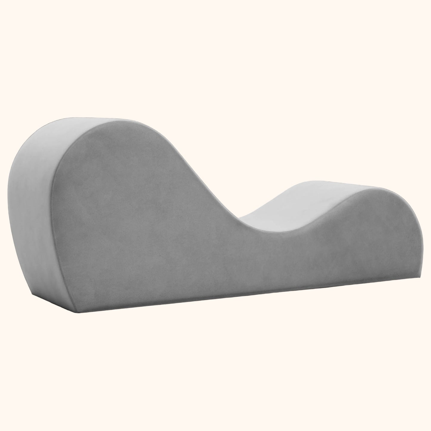 Gray curved pillow on a white background