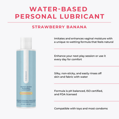 Water-Based Personal Lubricant - Strawberry Banana
Personal Moisturizer
4 FL.OZ./120 ml