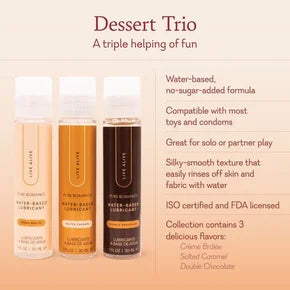 Set de regalo de lubricante a base de agua Dessert Trio
